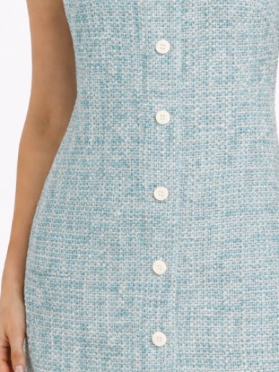 J, Crew Green Tweed Dress Classic Spring Button Front Dress Sz 10 NWT - Picture 2 of 10